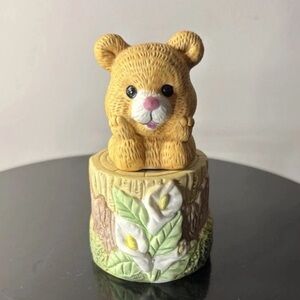 Teddy Bear and Stump Stacking Animal Novelty Salt and Pepper Shakers